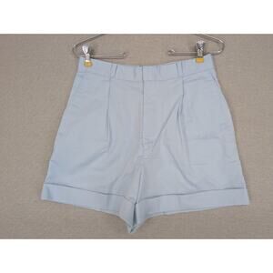 Vintage Cheryl Tiegs Cuffed Shorts Size 10 High Waisted USA Light Blue -0925F123